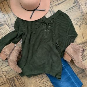 Altar’d State Lace Up Front Sweater